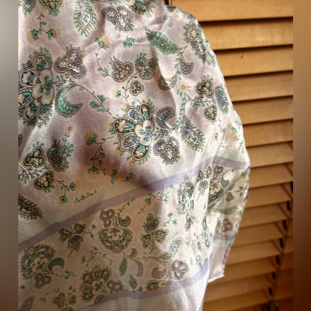 Silk floral printed skinny scarf